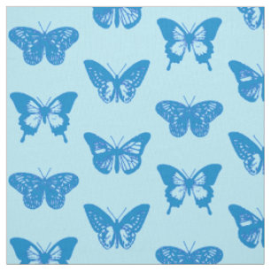Schmetterlingskizze, Cerulean und Himmelblau Stoff