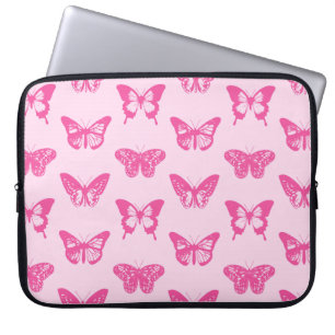Schmetterlingskizze, hellrosa und fuchsia laptopschutzhülle