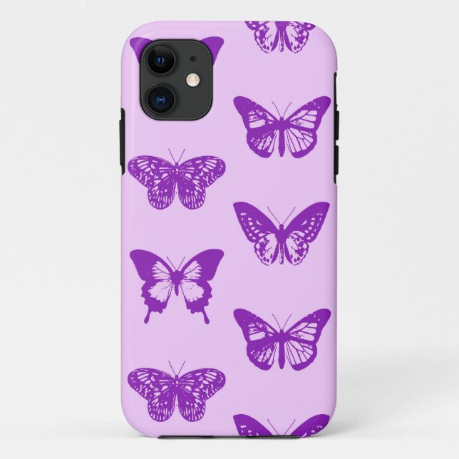 Schmetterlingskizze, Orchideenrosa und Violett Case-Mate iPhone Hülle (Rückseite)