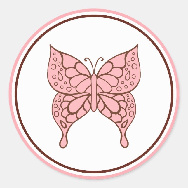 Schmetterlingskleber Runder Aufkleber (Vorderseite)