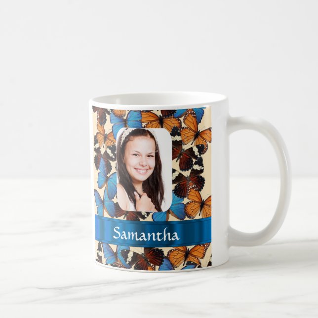 Schmetterlingskollontrollvorlage Kaffeetasse (Rechts)