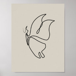 Schmetterlingskunst Pastellfarben Minimalistische  Poster