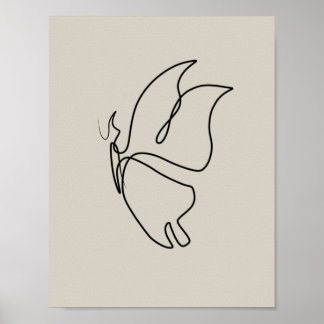 Schmetterlingskunst Pastellfarben Minimalistische Poster