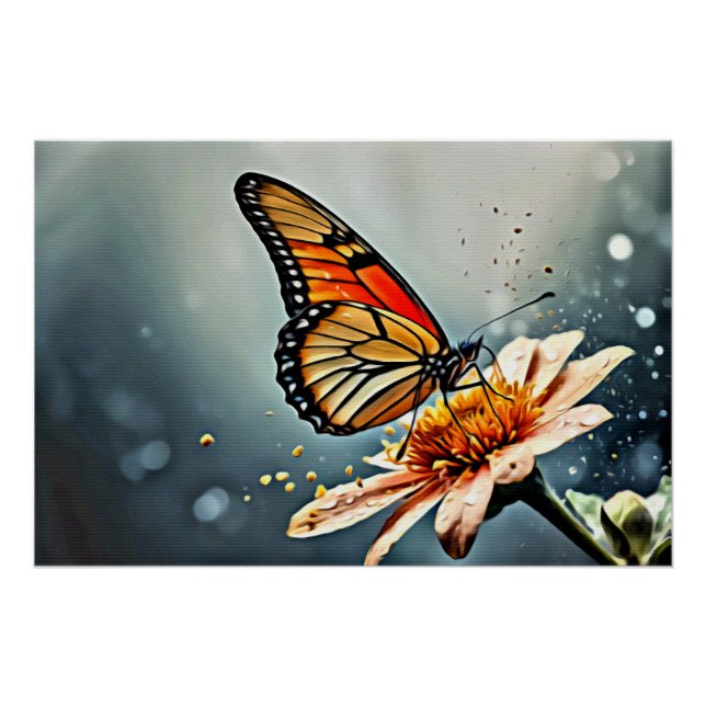 *~* Schmetterlingskünstlerische Blume AP52 Poster (Vorderseite)