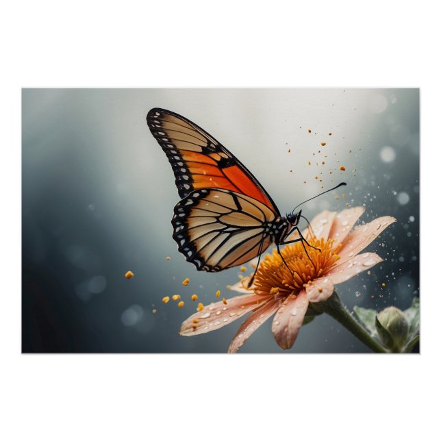 *~* Schmetterlingskünstlerische Blume AP52 Poster (Vorderseite)