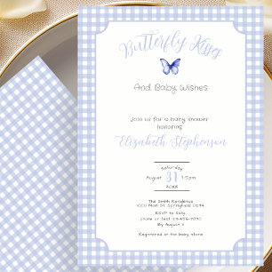 Schmetterlingsküsse und Babywünsche Baby Shower Einladung