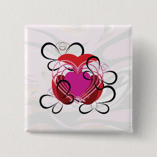 Schmetterlingsliebe Herzschlag Der Liebe Marmori Button
