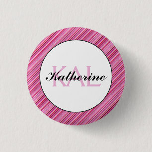 Schmetterlingsliebe Rosa rote Streifen Personali Button