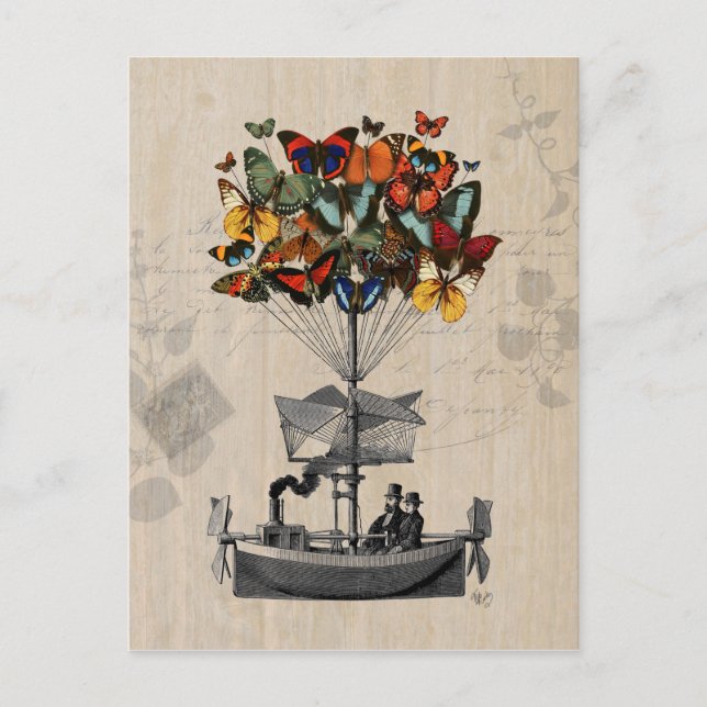 Schmetterlingsluftschiff 2 postkarte (Vorderseite)