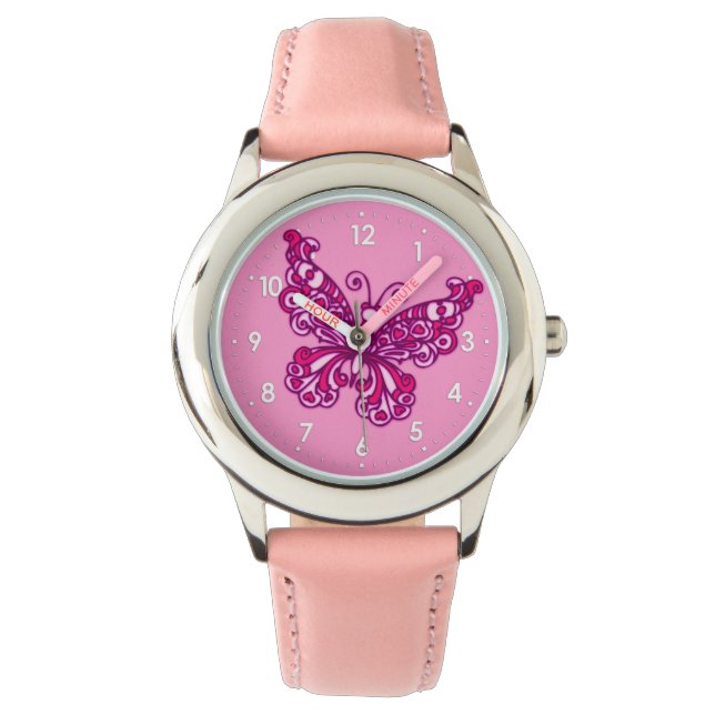 Schmetterlingsmädchen beobachten armbanduhr (Vorderseite)