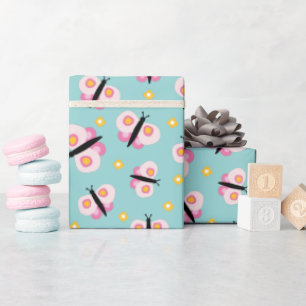 Schmetterlingsmädchen Geburtstag Geschenkpapier