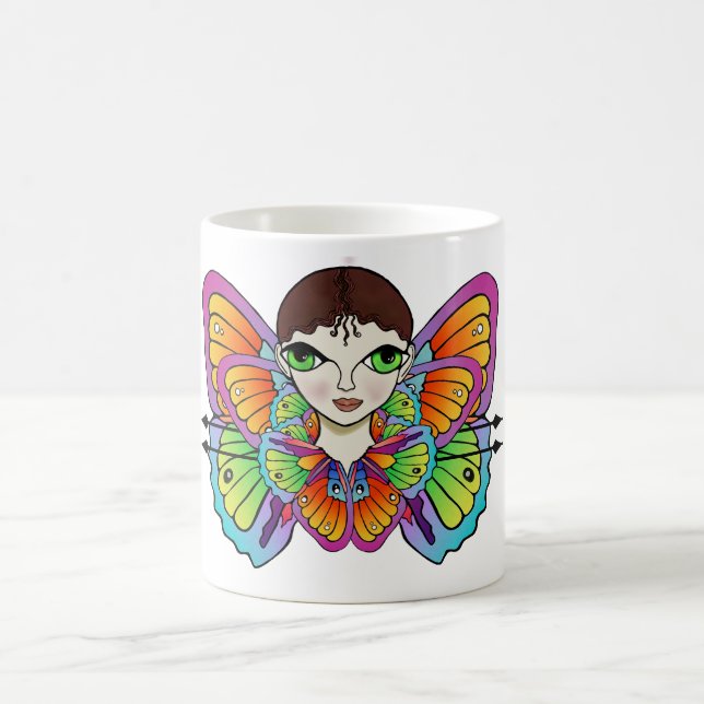 Schmetterlingsmädin Frauenspitze Kaffeetasse (Mittel)