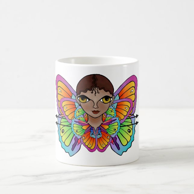 Schmetterlingsmädin Frauenspitze Kaffeetasse (Mittel)