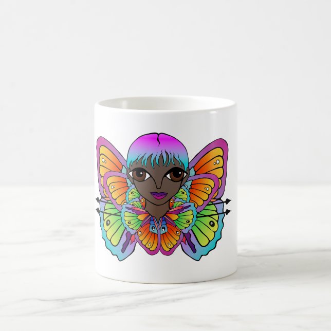 Schmetterlingsmädin Frauenspitze Kaffeetasse (Mittel)