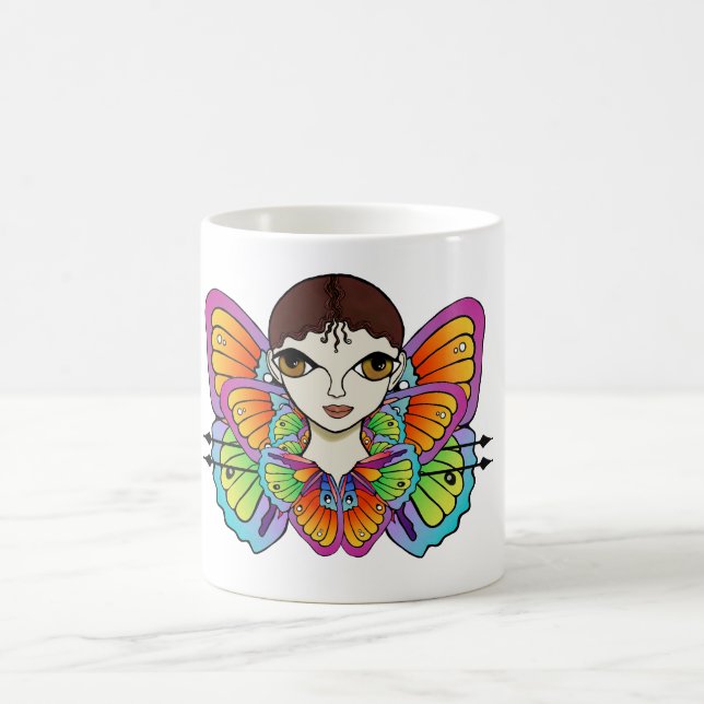 Schmetterlingsmädin Frauenspitze Kaffeetasse (Mittel)