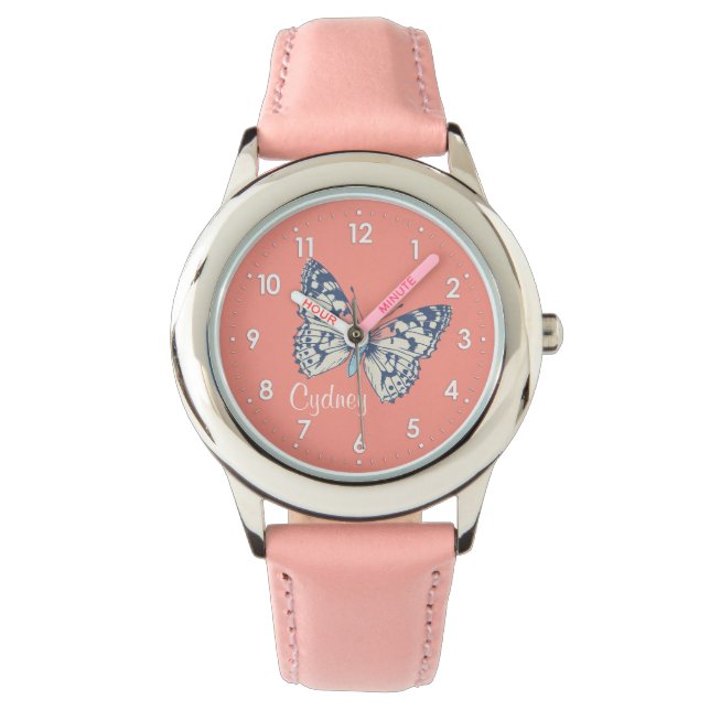 Schmetterlingsmaline Armbanduhr (Vorderseite)