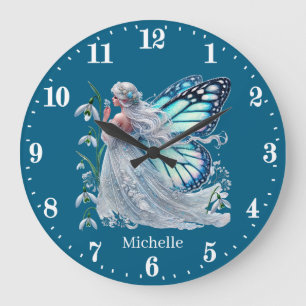 Schmetterlingsmärchen in niedlichen Zimmern Große Wanduhr