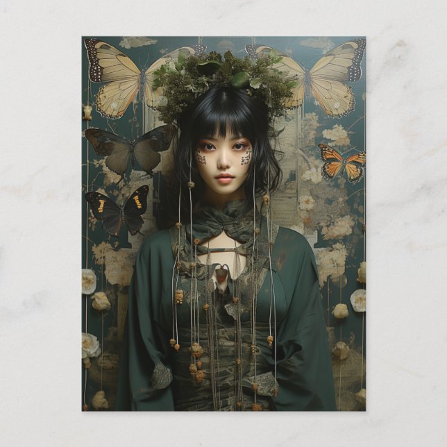 Schmetterlingsmaske Postkarte (Vorderseite)
