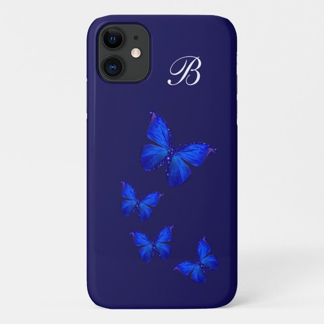 Schmetterlingsmonogramm Case-Mate iPhone Hülle (Rückseite)