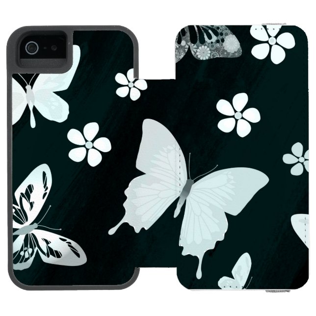 Schmetterlingsmuster 14 incipio iPhone Geldbeutel-Hülle (Folio Geöffnet)