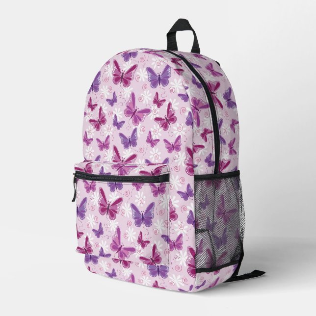 Schmetterlingsmuster 2 bedruckter rucksack (Rückseitige Ecke Rechts)