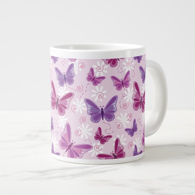 Schmetterlingsmuster 2 Jumbo-Tasse (Vorderseite Rechts)