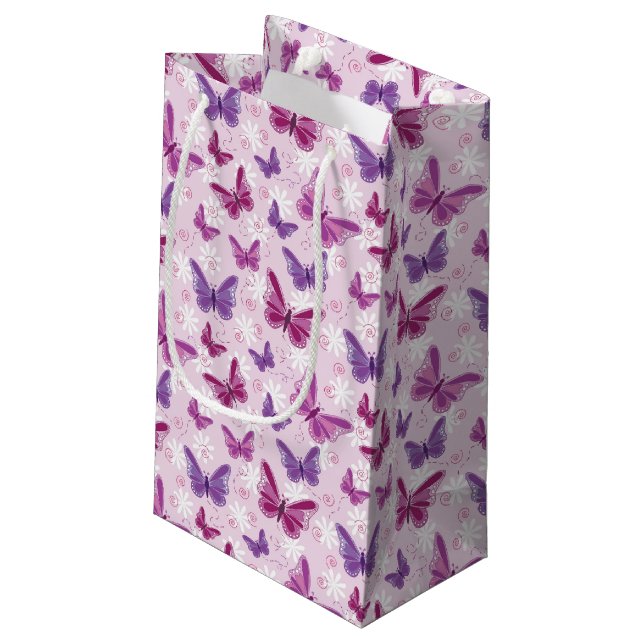 Schmetterlingsmuster 2 kleine geschenktüte (Rückseite Schrägansicht)