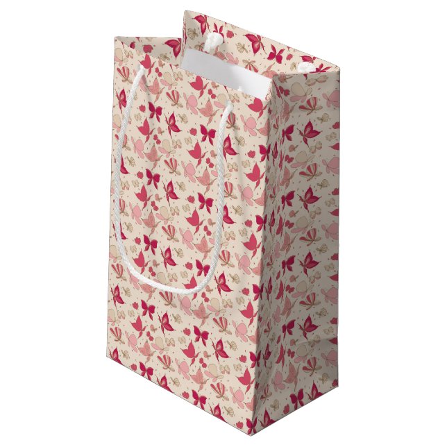Schmetterlingsmuster 3 kleine geschenktüte (Rückseite Schrägansicht)