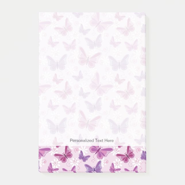 Schmetterlingsmuster 3 post-it klebezettel (Vorderseite)