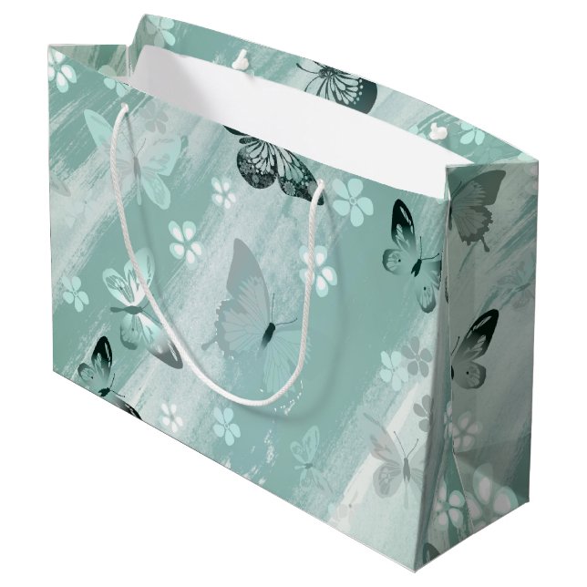 Schmetterlingsmuster 9 große geschenktüte (Rückseite Schrägansicht)