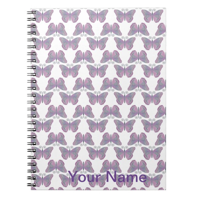 Schmetterlingsmuster Anpassbare Notebooks Notizblock (Vorderseite)