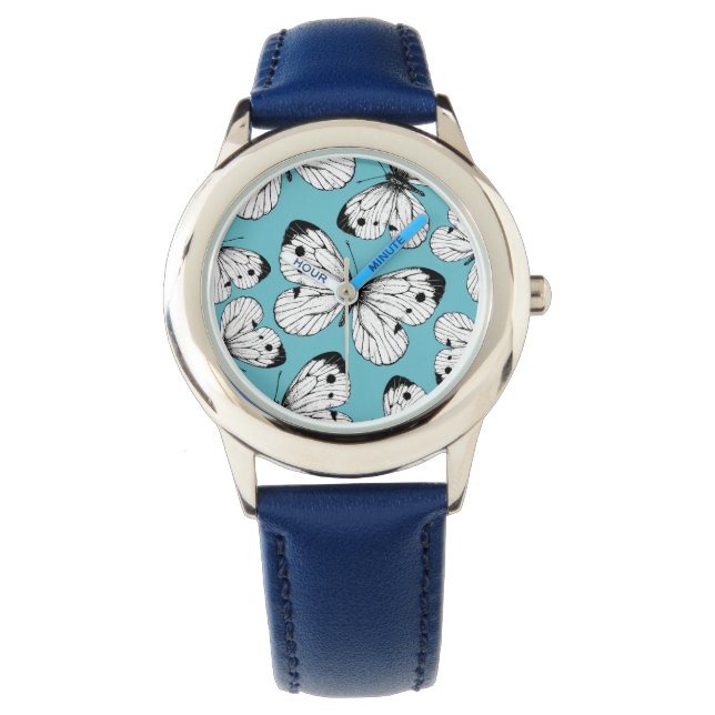 Schmetterlingsmuster Armbanduhr (Vorderseite)