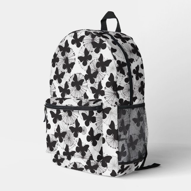 Schmetterlingsmuster Bedruckter Rucksack (Rückseitige Ecke Rechts)