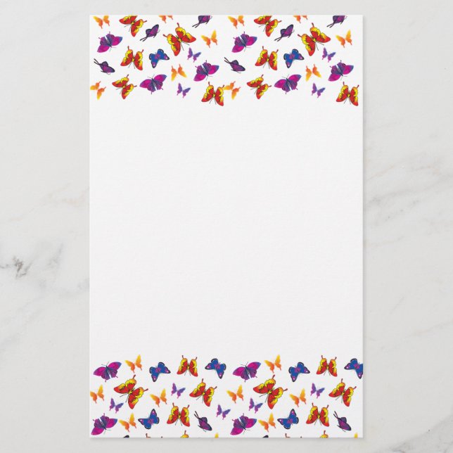Schmetterlingsmuster Briefpapier (Vorderseite)