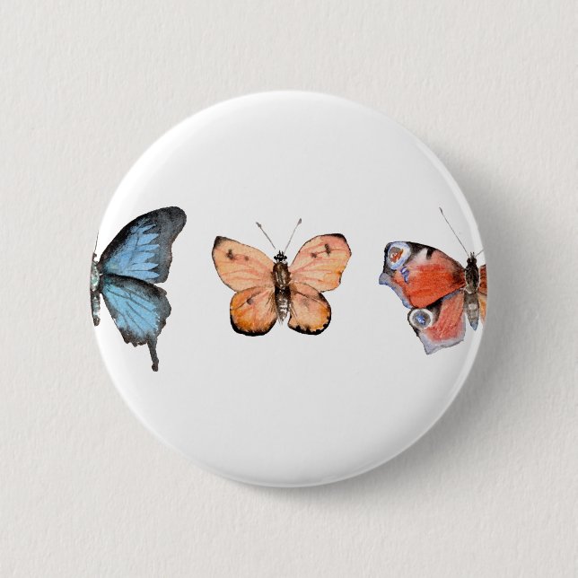 Schmetterlingsmuster Button (Vorderseite)