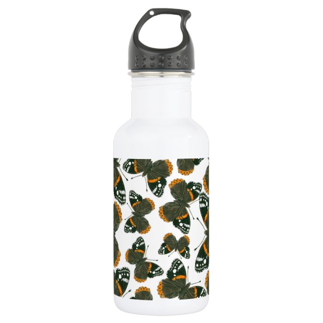 Schmetterlingsmuster Edelstahlflasche (Vorderseite)