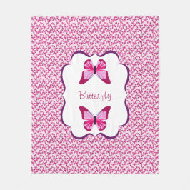 Schmetterlingsmuster Hübsch Pink Lila Fleecedecke