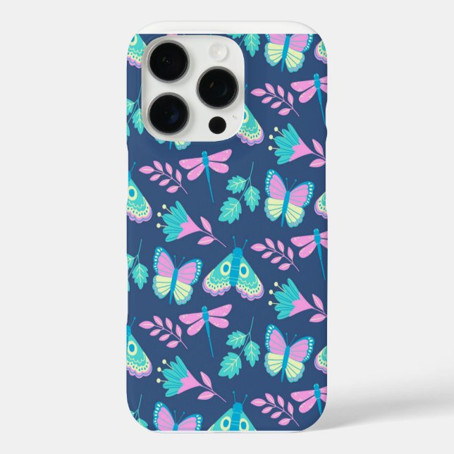 Schmetterlingsmuster iPhone 16 Pro Hülle (Rückseite)