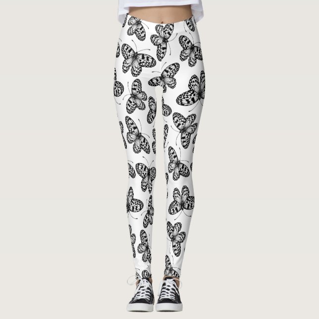 Schmetterlingsmuster Leggings (Vorderseite)