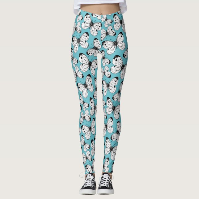 Schmetterlingsmuster Leggings (Vorderseite)
