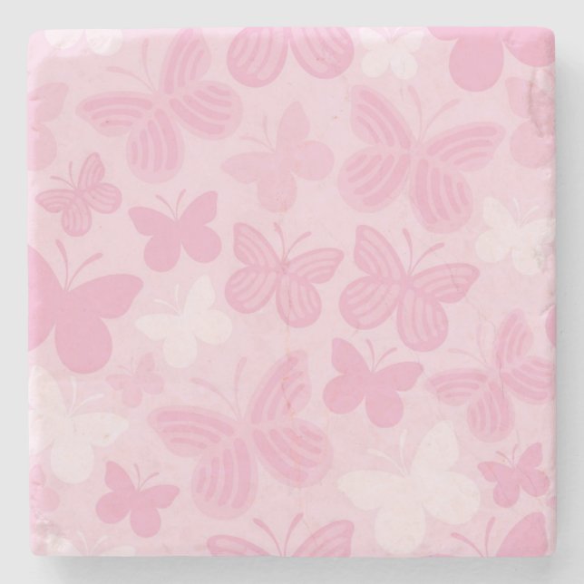 Schmetterlingsmuster Steinuntersetzer (Vorderseite)