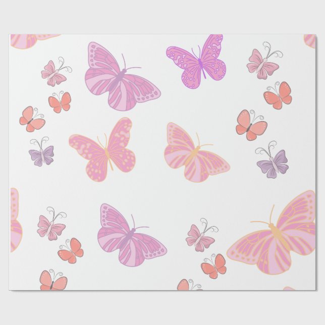 Schmetterlingspapier Geschenkpapier (Flach)