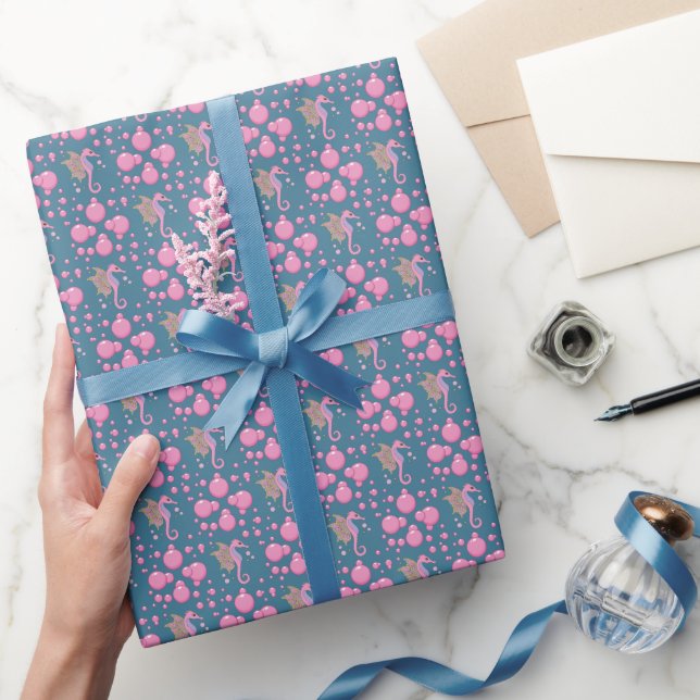 Schmetterlingspapier zum Seepferd von Blasen Geschenkpapier (Schenken)