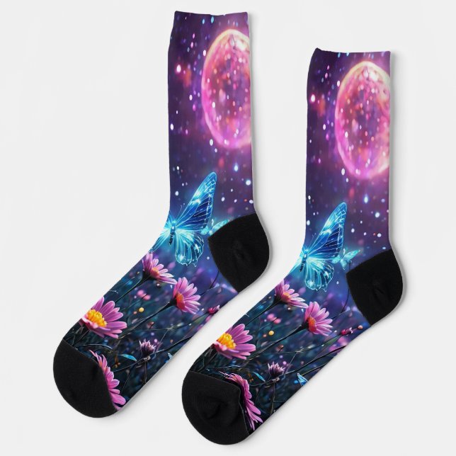 Schmetterlingsparadies Socken (Linkes Detail)