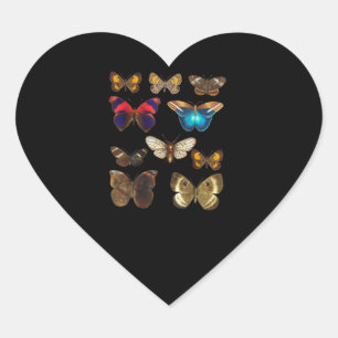 Schmetterlingspflanzen Schmetterling Botanischer L Herz-Aufkleber