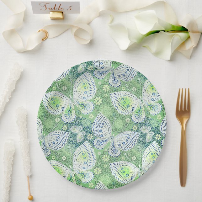 Schmetterlingsplatte Hochzeit/Dusche Pappteller (Hochzeit)