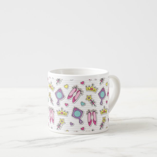 Schmetterlingsprinzessinmuster Espressotasse (Vorderseite Rechts)