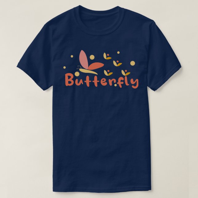 Schmetterlingsrosa Farbe T-Shirt (Design vorne)