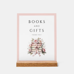 Schmetterlingsrosa Schleifen Bücher Und Geschenke Acrylschild