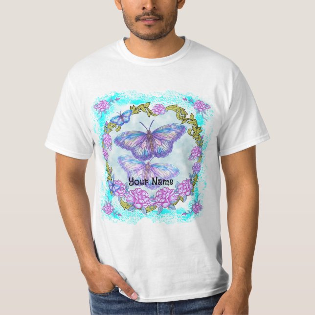 Schmetterlingsrosen  T-Shirt (Vorderseite)